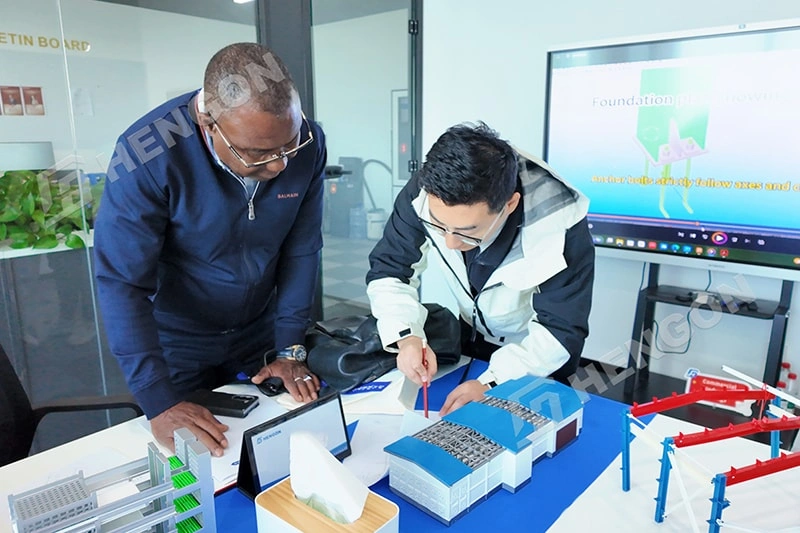 Réunion Client Visits Hengon to Discuss Installation and Future 